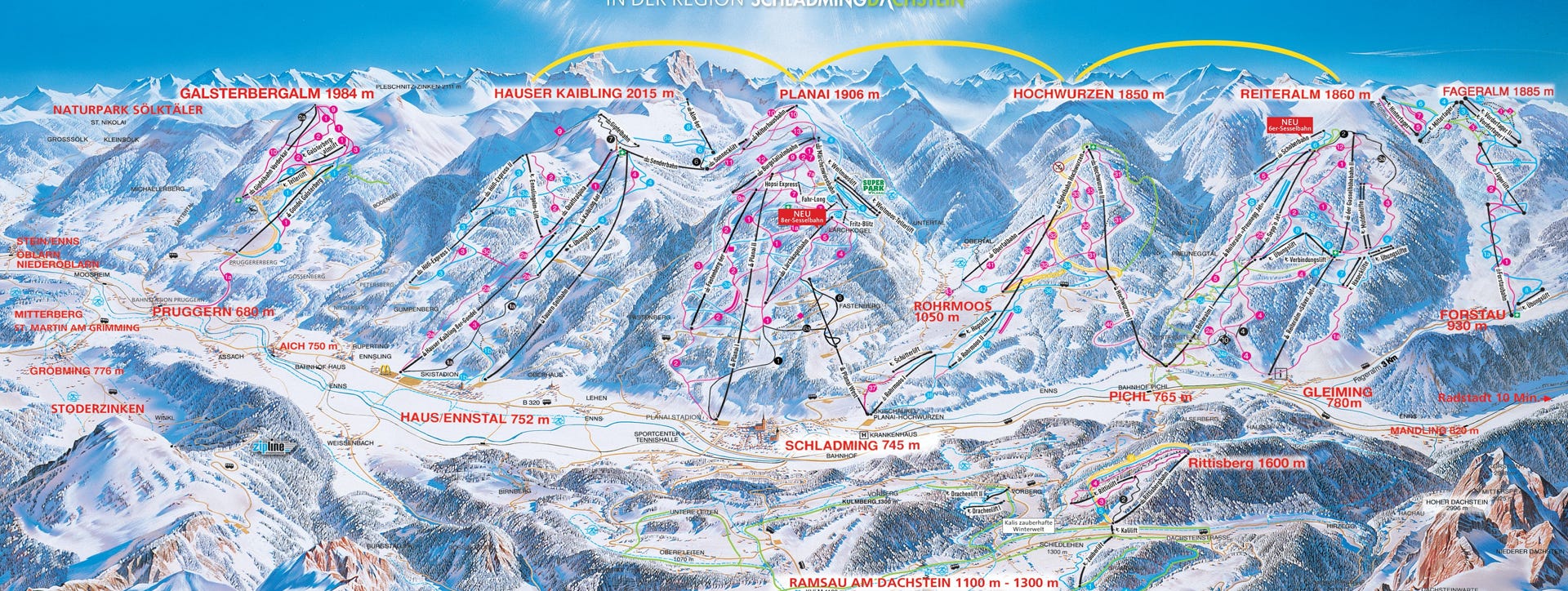4 Bergeschischaukel Reiteralm Hochwurzen Planai Hauser Kaibling